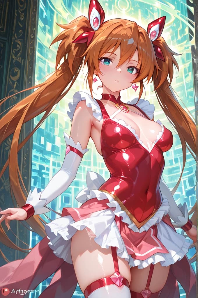 Abstract style anime art of a magical girl, 8k, stunning intricate details, by artgerm